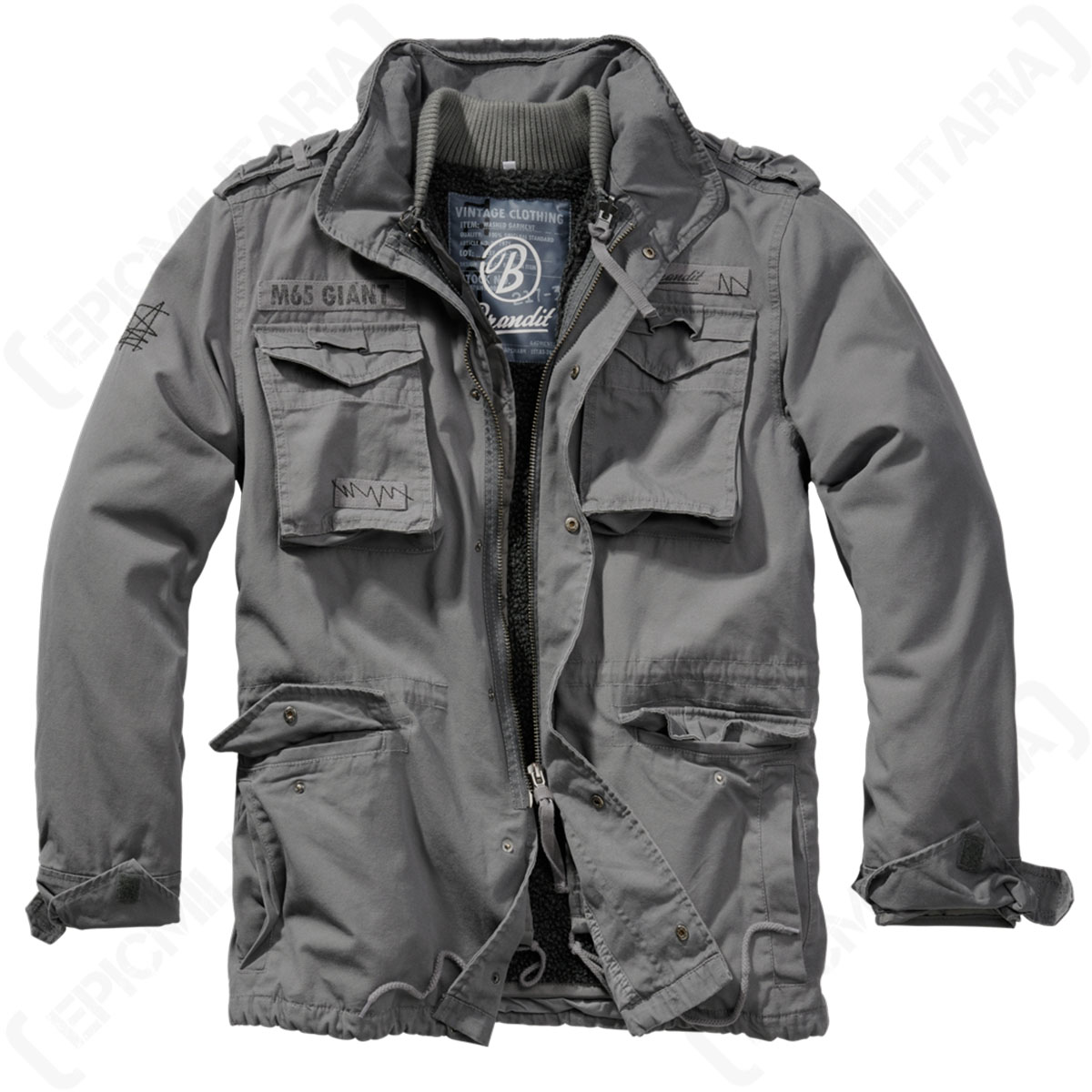 - Grey Jacket Militaria Brandit Epic - M65 Giant Charcoal