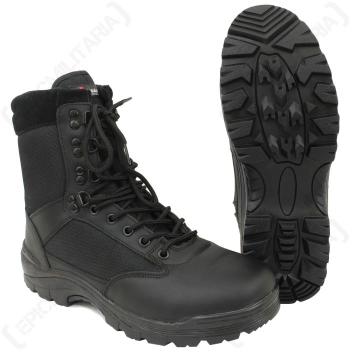 black military style boots