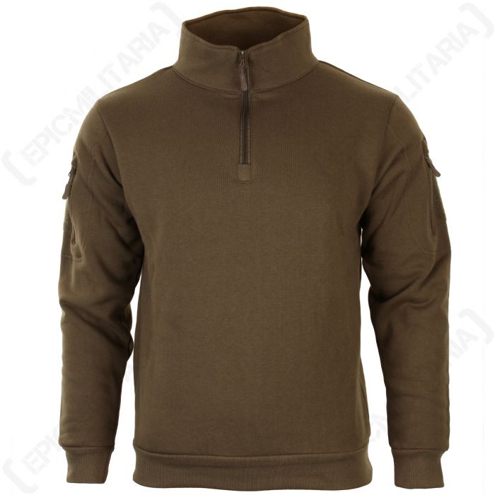 Dark Coyote Sweatshirt with Zipper - Epic Militaria