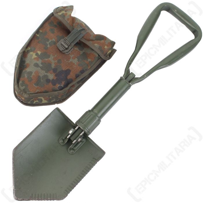 German Army Folding Shovel and Cover - Epic Militaria