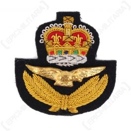 RAF Peak Cap Badge - Queens Crown - Epic Militaria