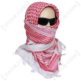 Shemagh Headscarf - White and Red - Epic Militaria